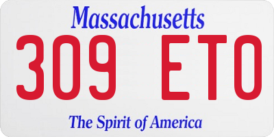 MA license plate 309ET0