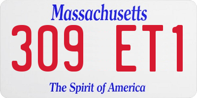 MA license plate 309ET1