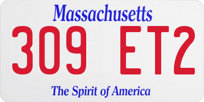 MA license plate 309ET2