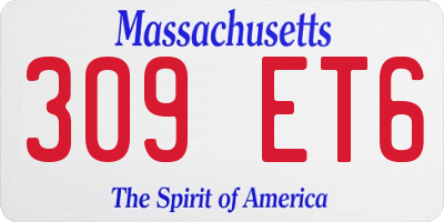 MA license plate 309ET6