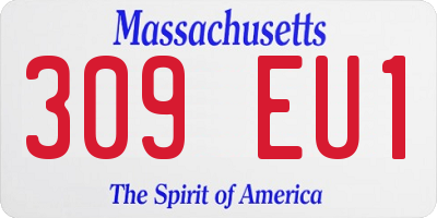 MA license plate 309EU1
