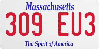 MA license plate 309EU3