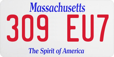 MA license plate 309EU7