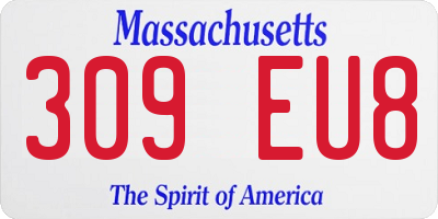 MA license plate 309EU8