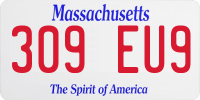 MA license plate 309EU9