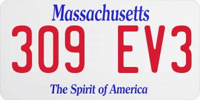 MA license plate 309EV3