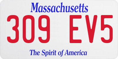 MA license plate 309EV5