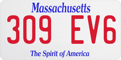 MA license plate 309EV6
