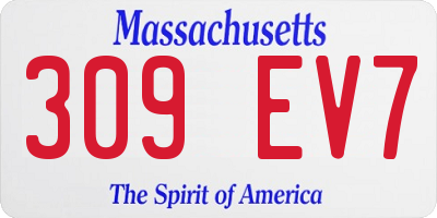 MA license plate 309EV7