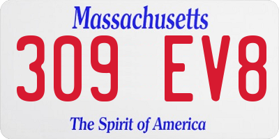 MA license plate 309EV8
