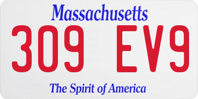MA license plate 309EV9