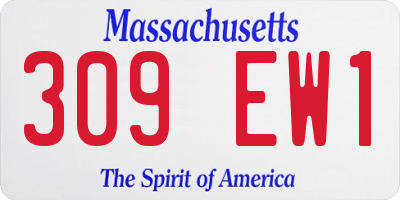 MA license plate 309EW1