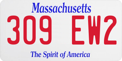 MA license plate 309EW2