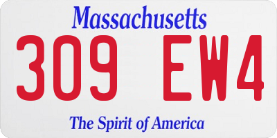 MA license plate 309EW4