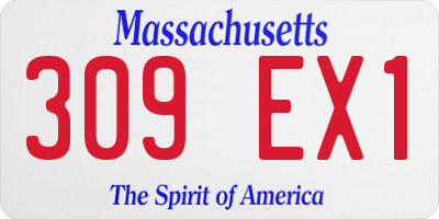 MA license plate 309EX1