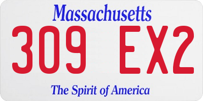 MA license plate 309EX2