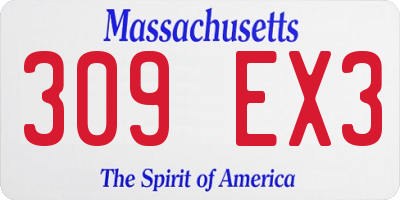 MA license plate 309EX3