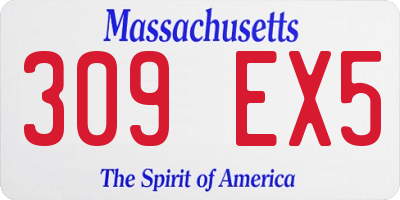 MA license plate 309EX5
