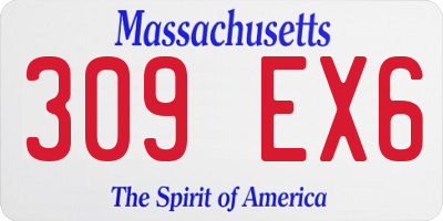 MA license plate 309EX6