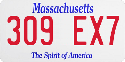 MA license plate 309EX7
