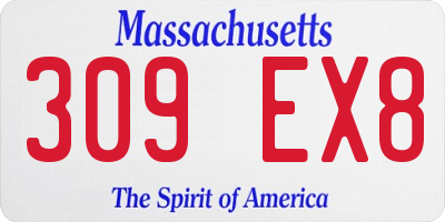 MA license plate 309EX8