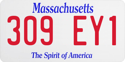 MA license plate 309EY1