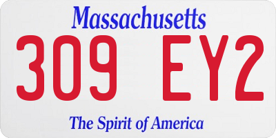 MA license plate 309EY2