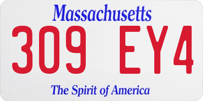 MA license plate 309EY4