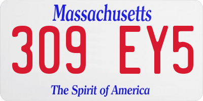 MA license plate 309EY5