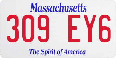 MA license plate 309EY6
