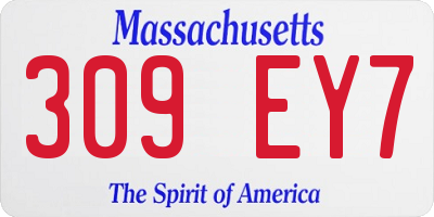 MA license plate 309EY7