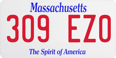 MA license plate 309EZ0