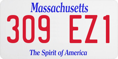 MA license plate 309EZ1