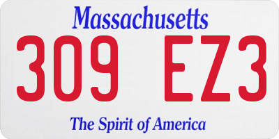 MA license plate 309EZ3