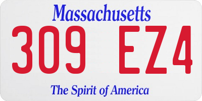 MA license plate 309EZ4