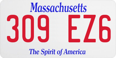MA license plate 309EZ6