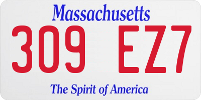 MA license plate 309EZ7