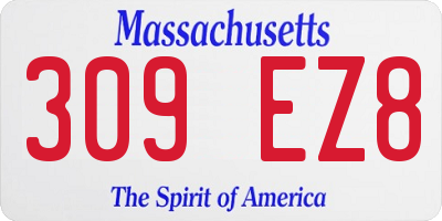 MA license plate 309EZ8