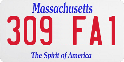 MA license plate 309FA1