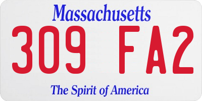 MA license plate 309FA2