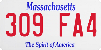 MA license plate 309FA4