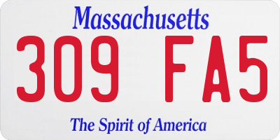 MA license plate 309FA5