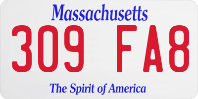 MA license plate 309FA8