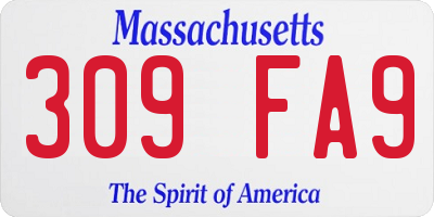 MA license plate 309FA9