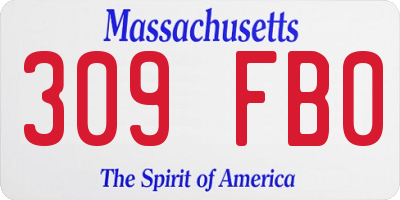 MA license plate 309FB0