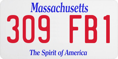 MA license plate 309FB1