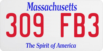 MA license plate 309FB3