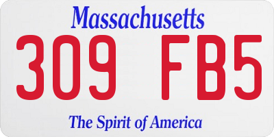 MA license plate 309FB5