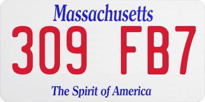 MA license plate 309FB7