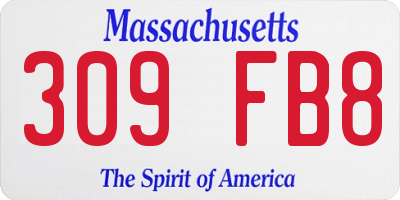 MA license plate 309FB8